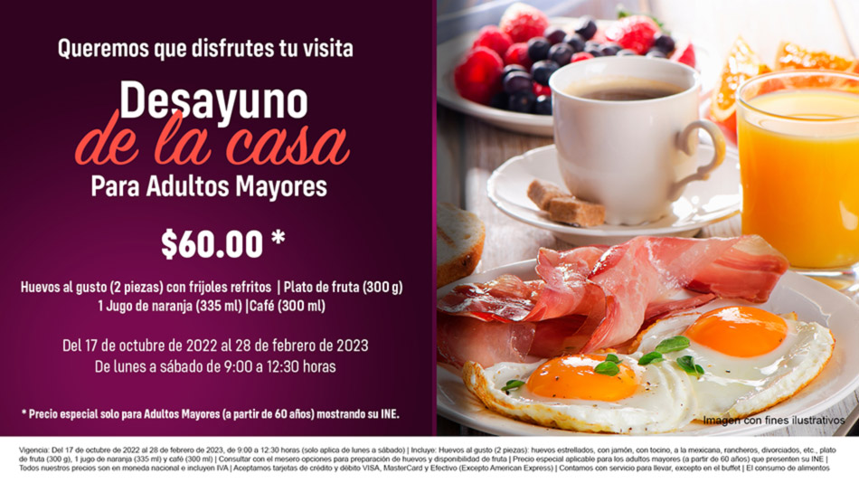 desayuno de la casa para adultos mayores