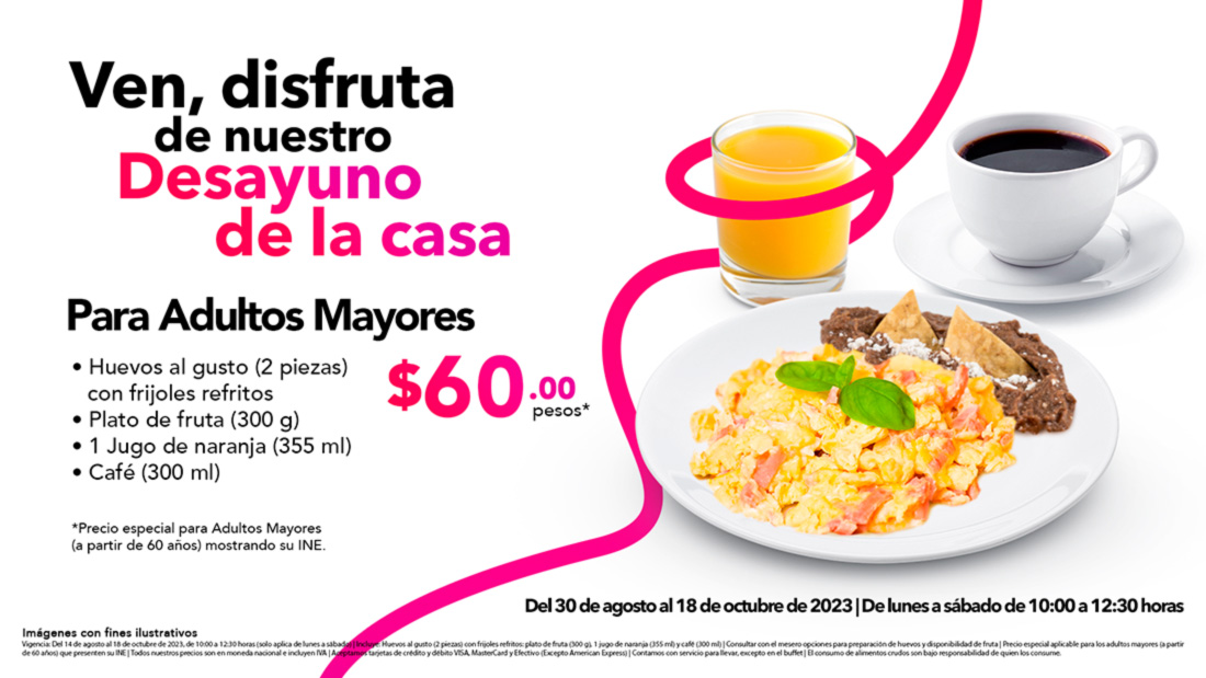 desayuno de la casa para adultos mayores
